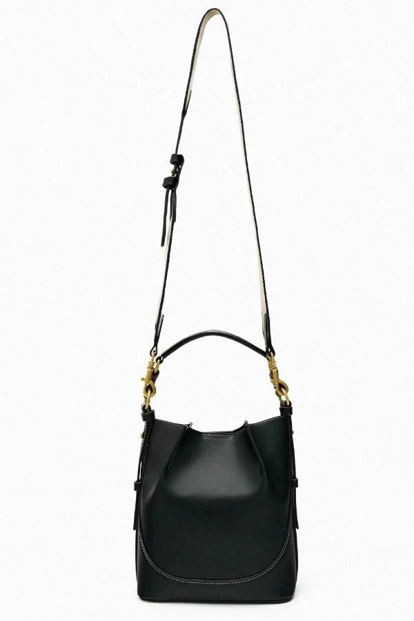 Enora Crossbody Bag - Canvas & PU Leather Minimalist Carry - Image 6