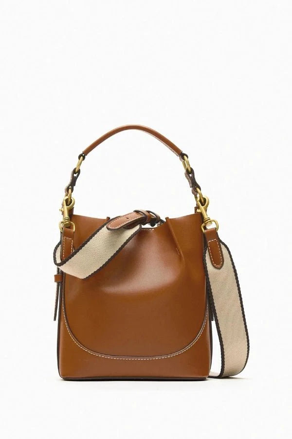 Enora Crossbody Bag - Canvas & PU Leather Minimalist Carry - Image 12