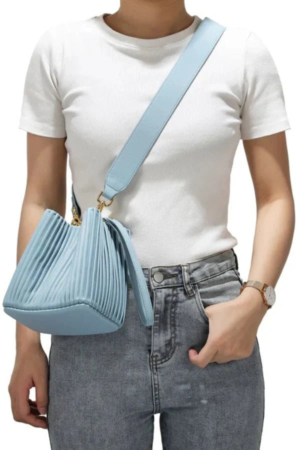 Celina Shoulder Bag - PU Leather Structured Convertible Carry - Image 6