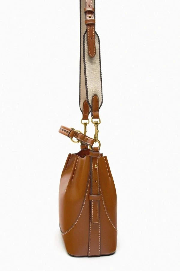 Enora Crossbody Bag - Canvas & PU Leather Minimalist Carry - Image 17