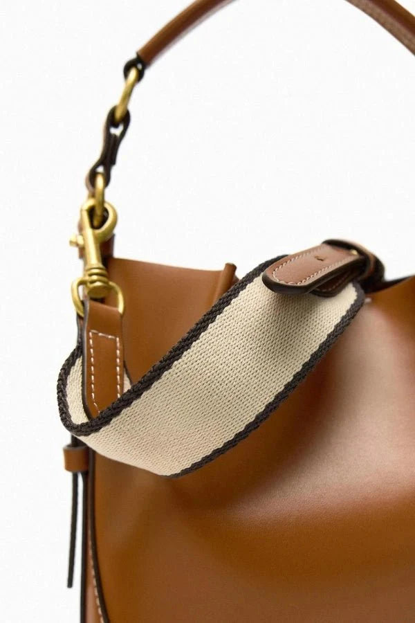 Enora Crossbody Bag - Canvas & PU Leather Minimalist Carry - Image 15