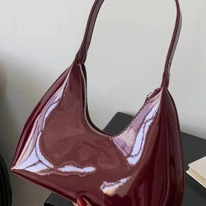Adara Tote Bag - Patent PU Leather Structured Everyday Carry