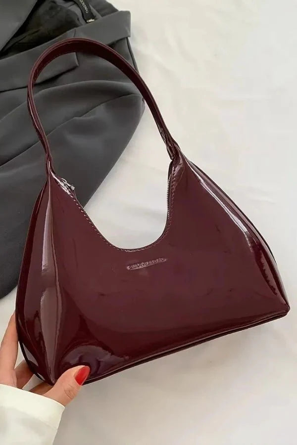 Adara Tote Bag - Patent PU Leather Structured Everyday Carry - Image 2