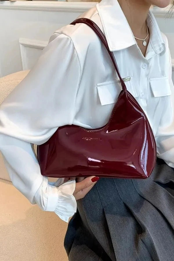 Adara Tote Bag - Patent PU Leather Structured Everyday Carry - Image 3