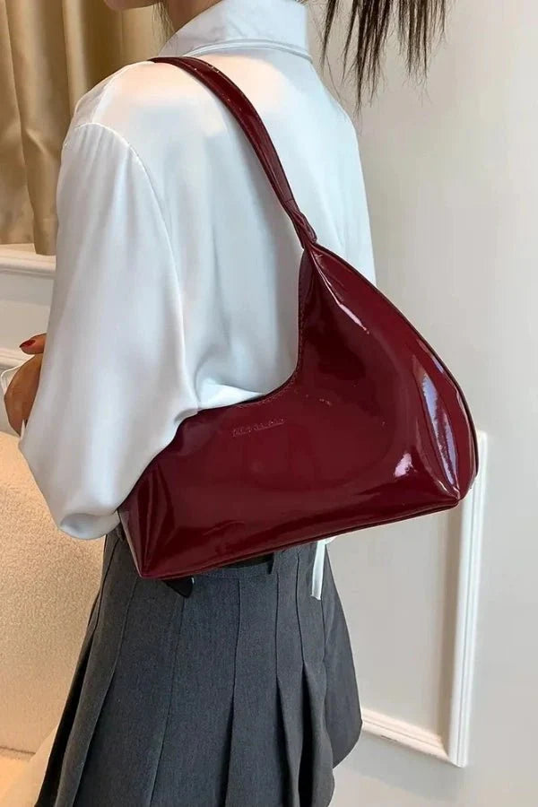 Adara Tote Bag - Patent PU Leather Structured Everyday Carry - Image 4