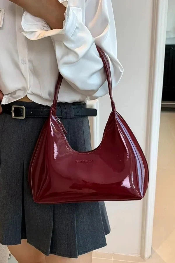 Adara Tote Bag - Patent PU Leather Structured Everyday Carry - Image 6