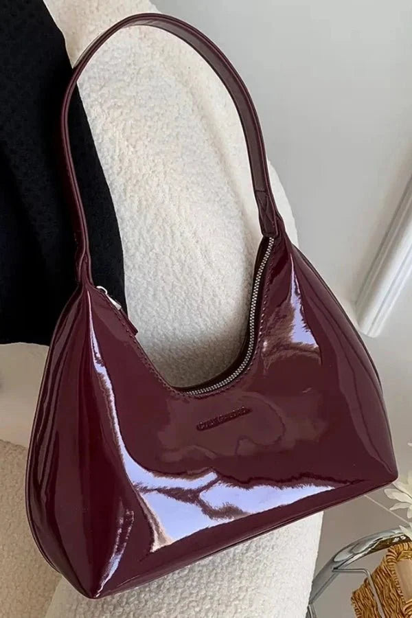 Adara Tote Bag - Patent PU Leather Structured Everyday Carry - Image 7