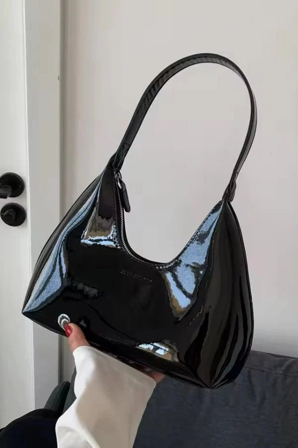 Adara Tote Bag - Patent PU Leather Structured Everyday Carry - Image 8