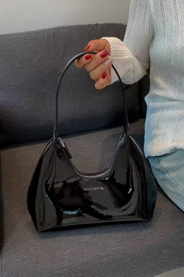 Adara Tote Bag - Patent PU Leather Structured Everyday Carry - Image 9