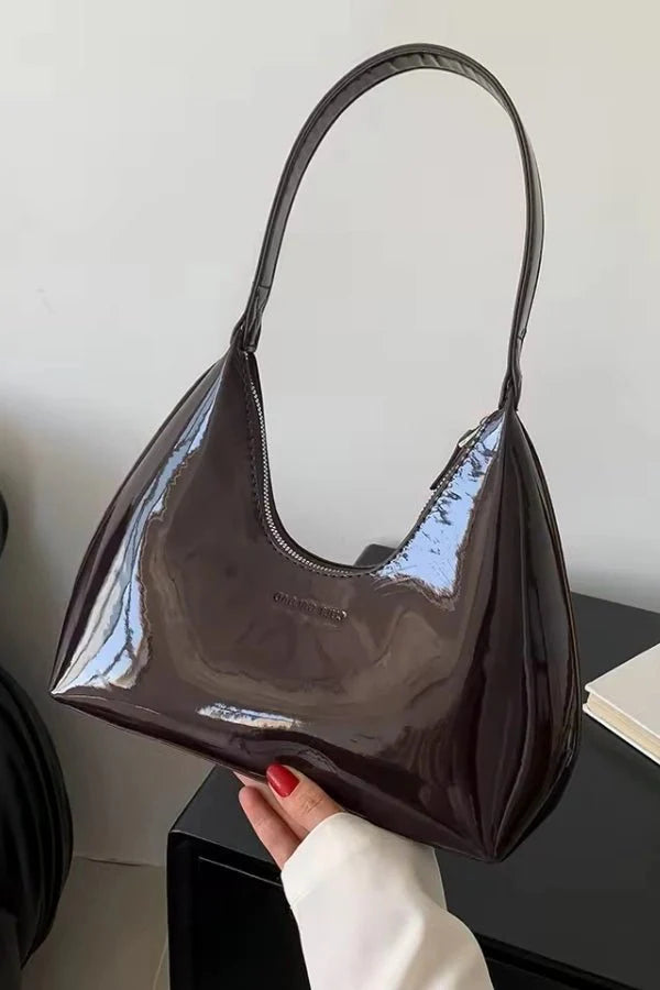 Adara Tote Bag - Patent PU Leather Structured Everyday Carry - Image 10