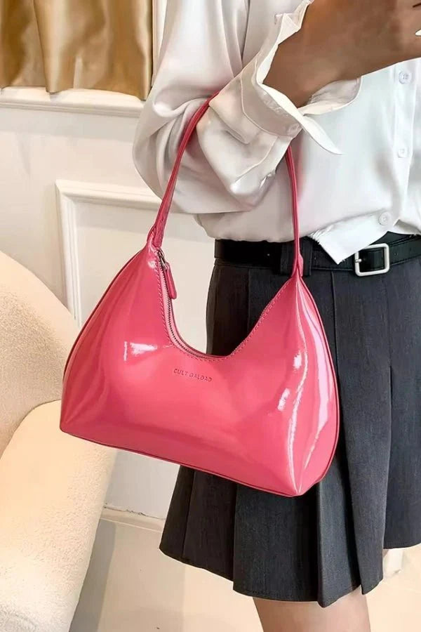 Adara Tote Bag - Patent PU Leather Structured Everyday Carry - Image 15