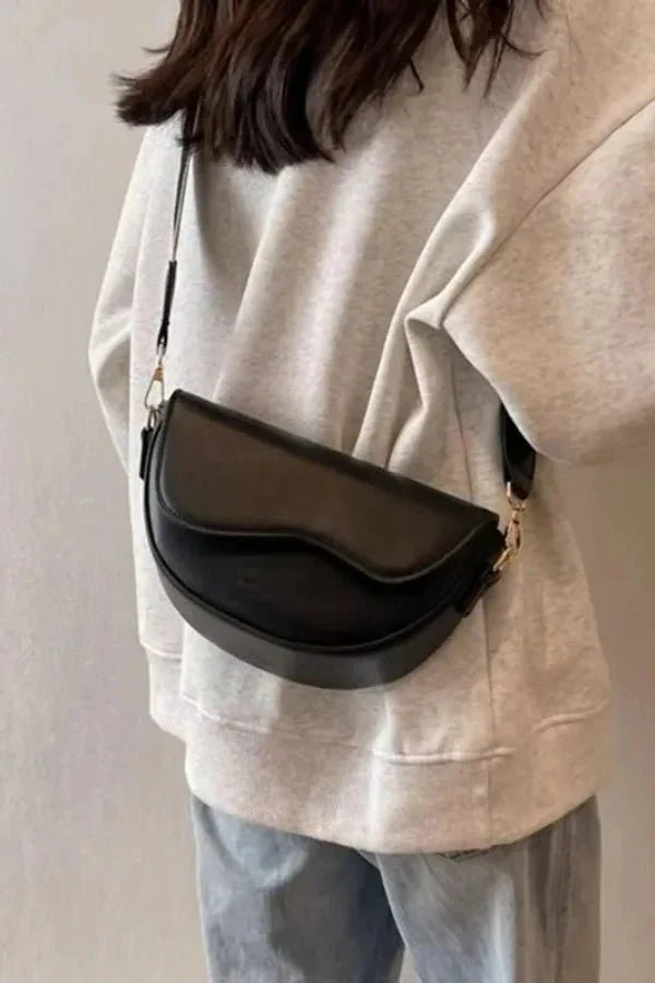 Blair Crossbody Bag - PU Leather Half-Moon Compact Carry - Image 11
