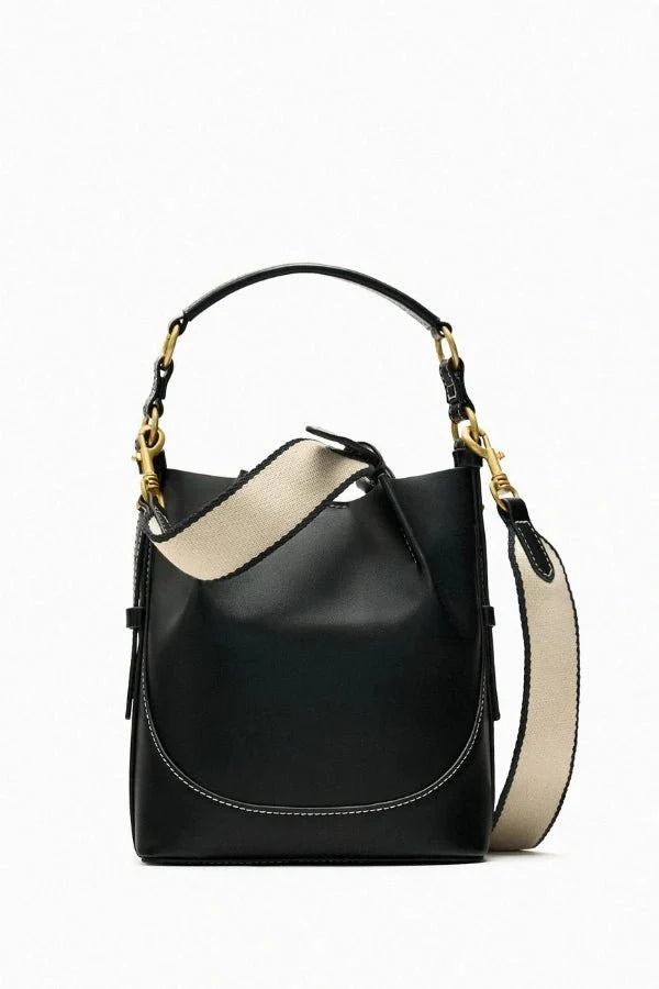 Enora Crossbody Bag - Canvas & PU Leather Minimalist Carry - Image 3