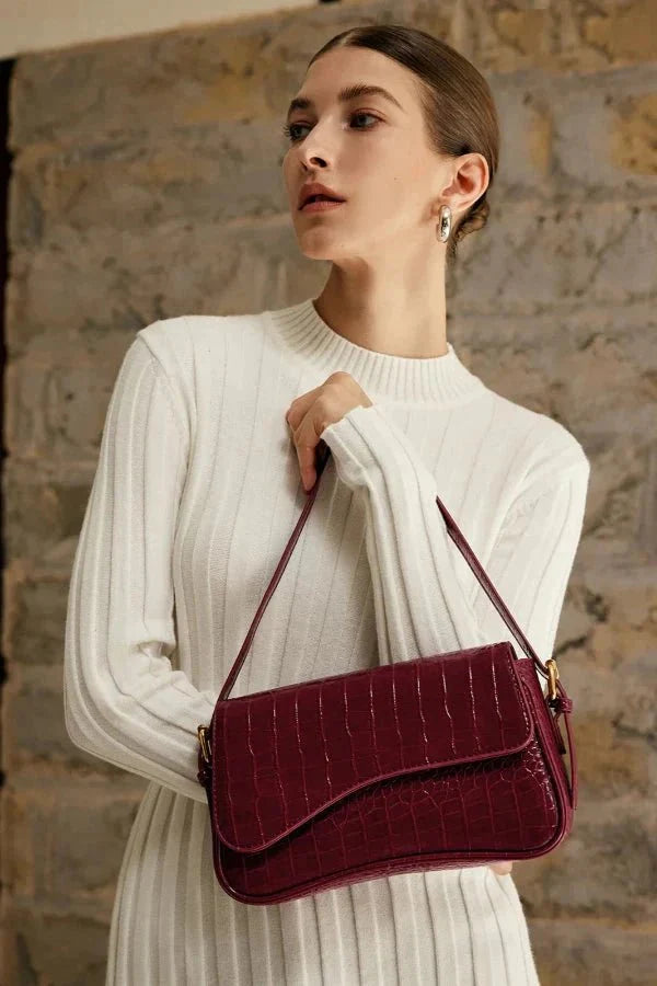 Aurora Shoulder Bag - PU Leather Sleek Buckle Design - Image 5
