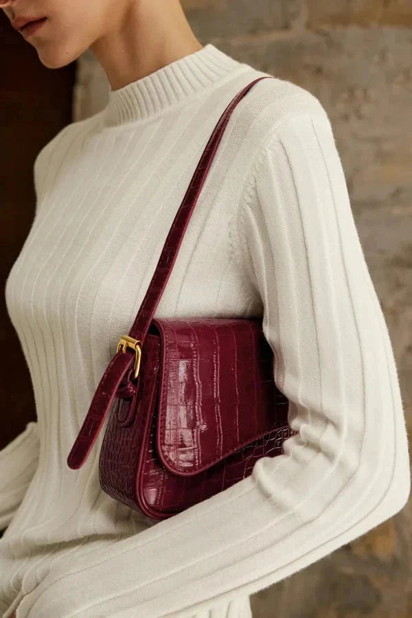 Aurora Shoulder Bag - PU Leather Sleek Buckle Design - Image 3